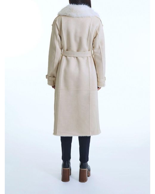 James Lakeland White Faux Fur Suede Coat