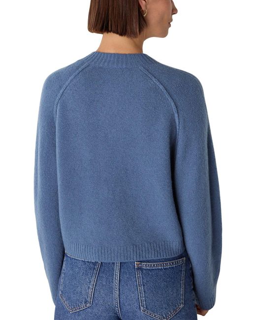 Whistles Blue Mix Crew Cardigan