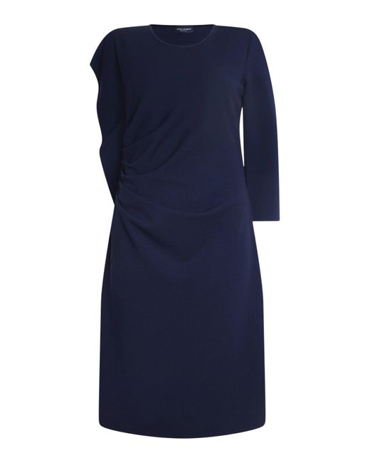 James Lakeland Blue Side Ruched Asymmetrical Dress