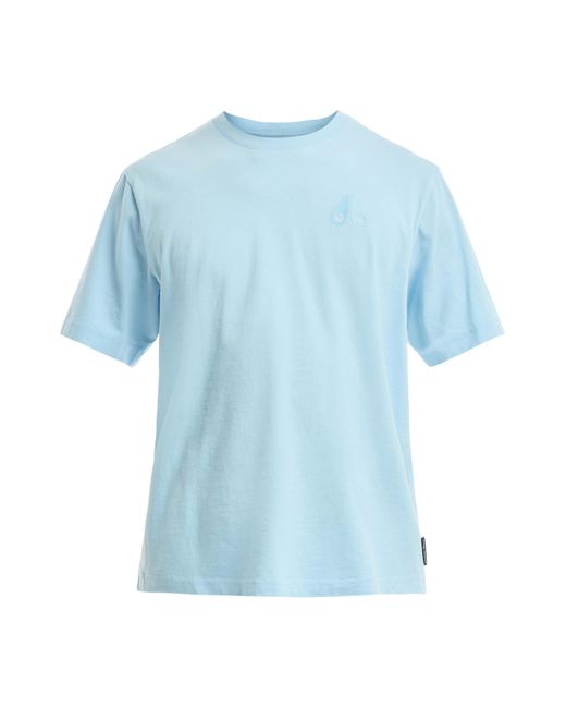 Moose Knuckles Blue Men's Henri Logo Embroidered T-shirt for men
