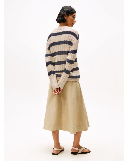 Tommy Hilfiger Gray Blend Cable Knit Relaxed Jumper