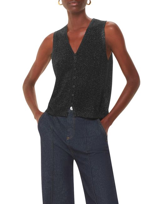 Whistles Black Women's Sparkle Knit Tank