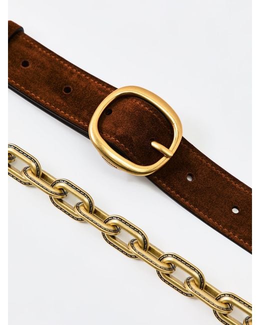 COACH Brown Suede Chain Tabby Shoulder Bag