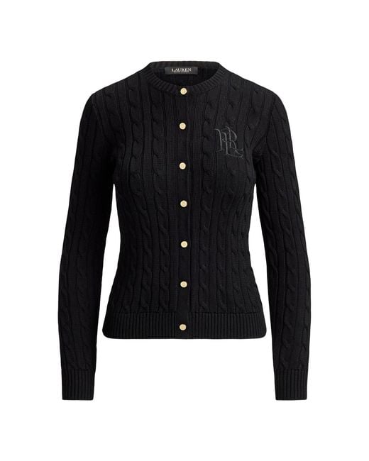 Ralph Lauren Black Ralhan Crew Neck Cardigan