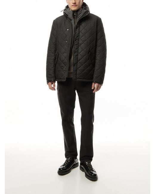 Barbour Black Powell Quilted Jacket for men