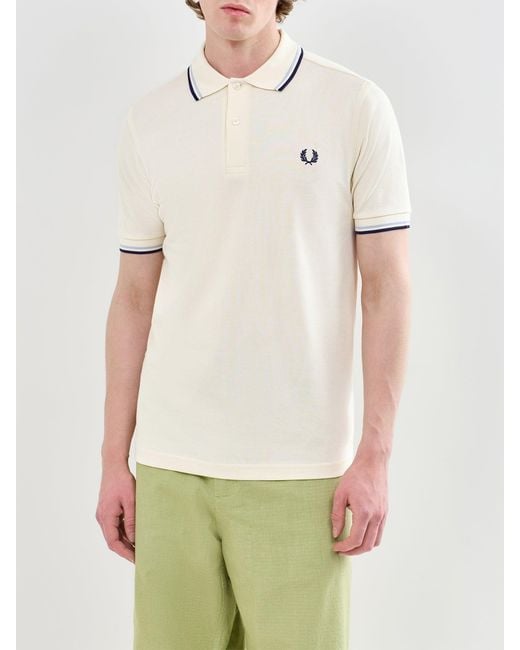 Fred Perry Natural Twin Tipped Polo Shirt Cream for men