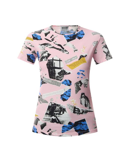 Moschino White Women's Punk Print Lycra T-shirt