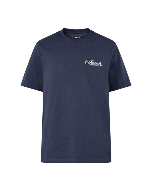 Farah Blue Graphic Organic T-Shirt for men