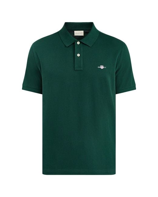 Gant Green Shield Regenerative Piqué Polo Shirt for men