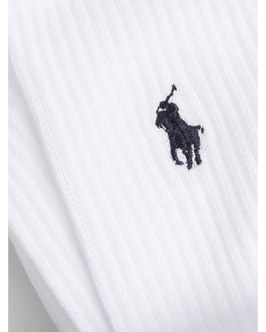 Ralph Lauren White Ralph Lauren Cotton-Blend Crew Sock 3-Pack for men