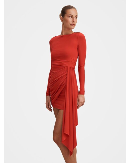 Forever New Red Susie Draped Jersey Mini Dress
