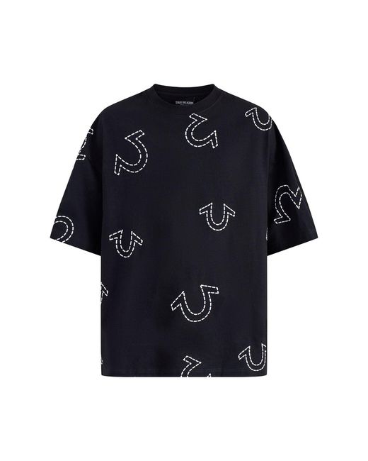 True Religion Blue Oversized Graphic T-Shirt for men