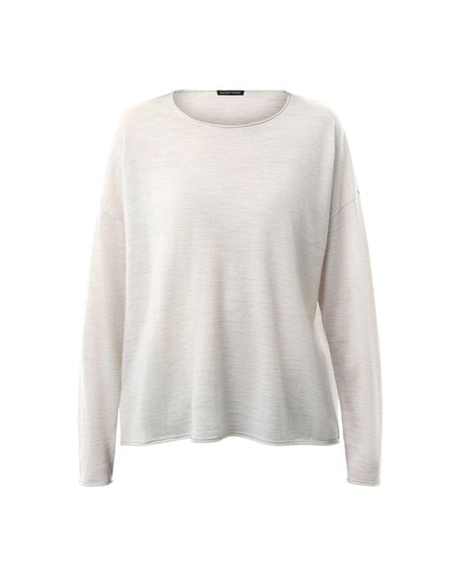 Eileen Fisher White Merino Wool Crew Jumper