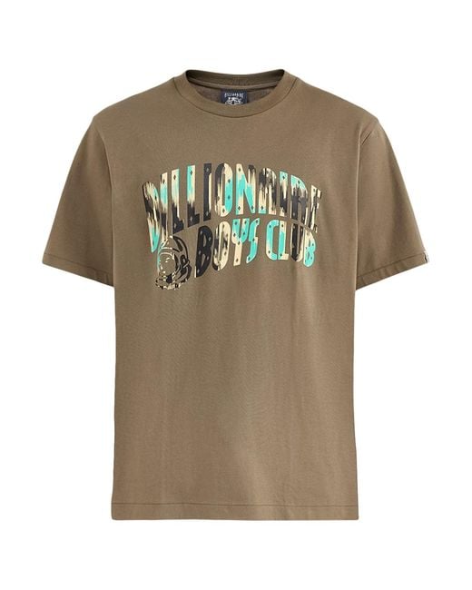 BBCICECREAM Green Leopard Camo Arch Logo T-Shirt for men
