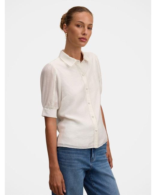 Forever New White Finley Trim Detail Blouse