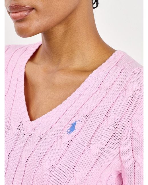 Polo Ralph Lauren Pink Kimberley V-Neck Jumper