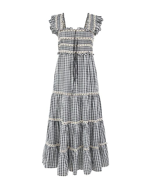 Rixo White Chandra Midi Dress Multi