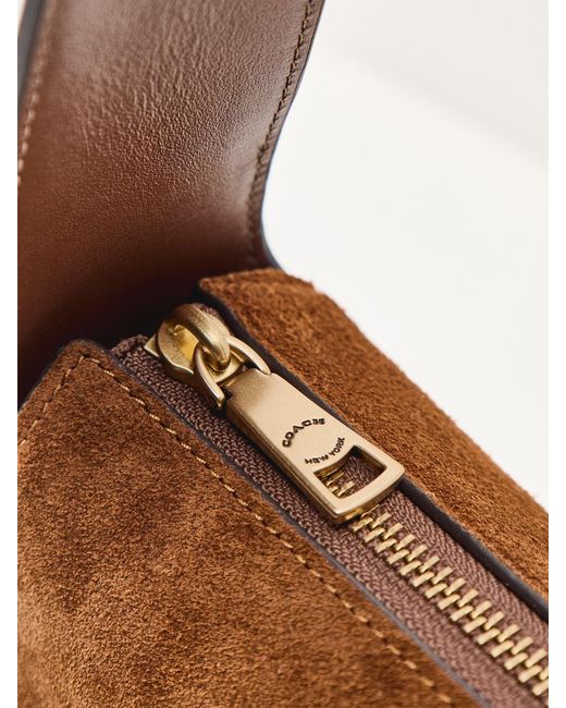 COACH Brown Lola Suede Shoulder Bag Warm