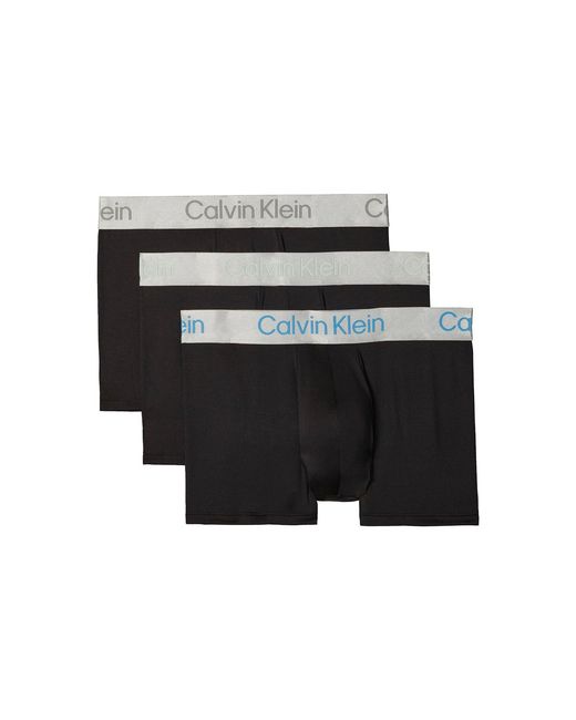 Calvin Klein Black Brushed Micro Jersey Trunks 3 Pack for men
