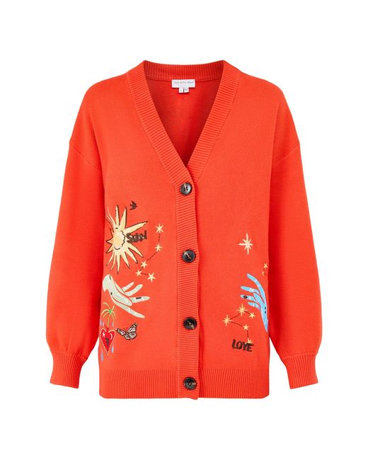 Never Fully Dressed Red Tomato Celestial Cardigan