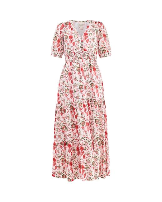 Aspiga White Billie Floral Midi Dress Multi