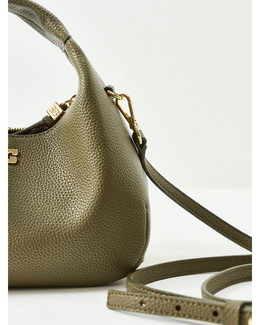 Ganni Green Hobo Mini Tote Bag