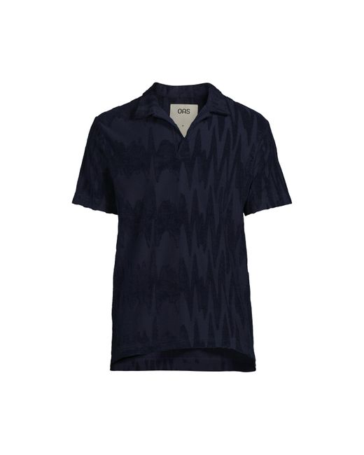 Oas Blue Men's Glitch Polo Terry Shirt for men