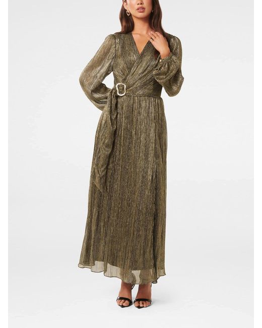 Forever New Natural Women's Tyler Plisse Belted Midi Dress