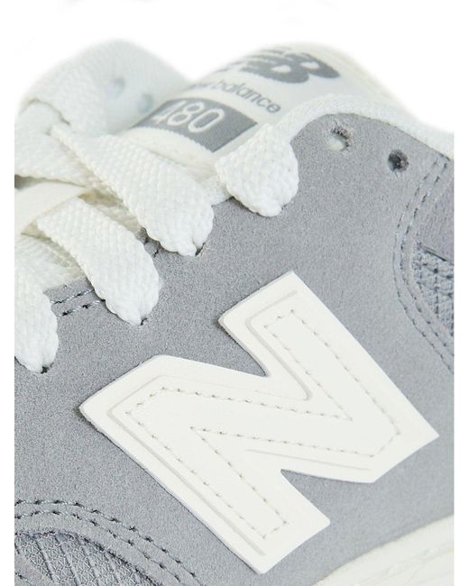 New Balance White 480 Suede Trainers for men