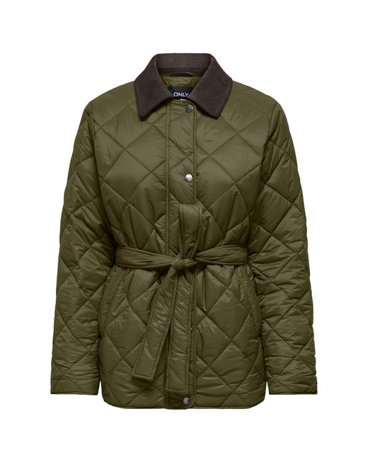 ONLY Green Tahia Cord Mix Quilted Jacket