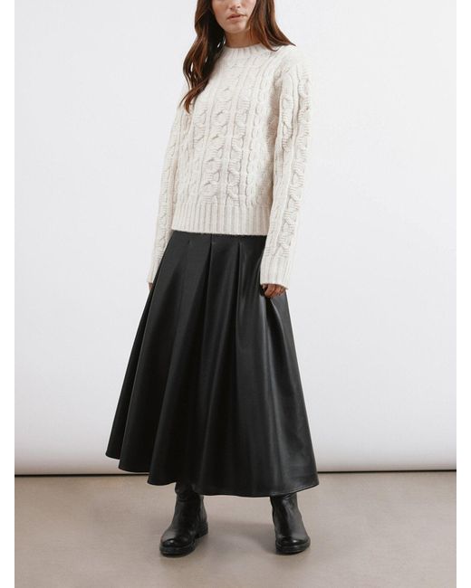 Albaray White Cable Crew Neck Jumper
