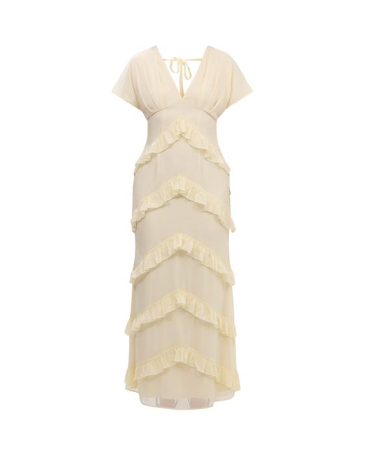 Pretty Lavish White Tamsin Ruffle Dress