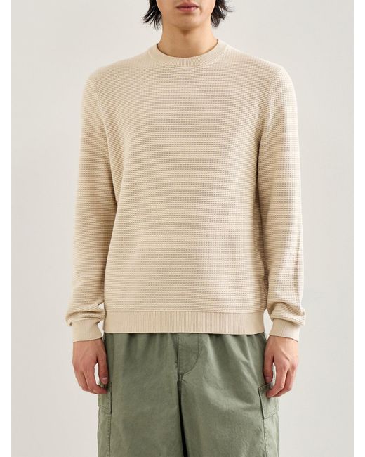 Only & Sons White Onsdave Regular Long Sleeve Crew Neck Knit for men