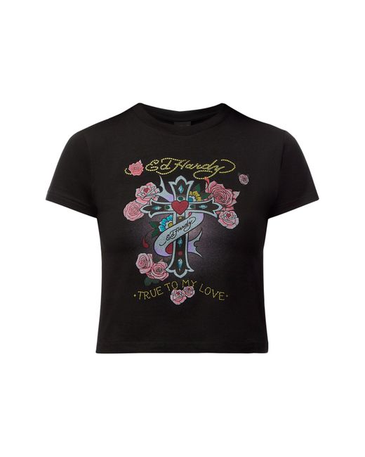 Ed Hardy Gray Love Is True Diamante Baby T-Shirt