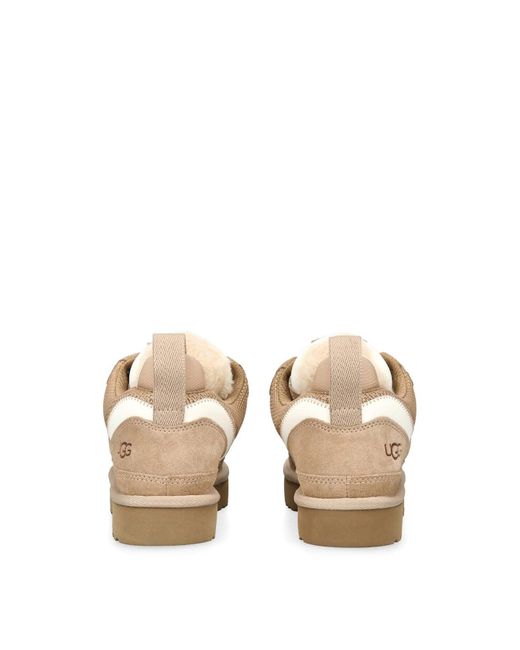 Ugg Natural Lowmel Suede Lace Up Trainers Sand