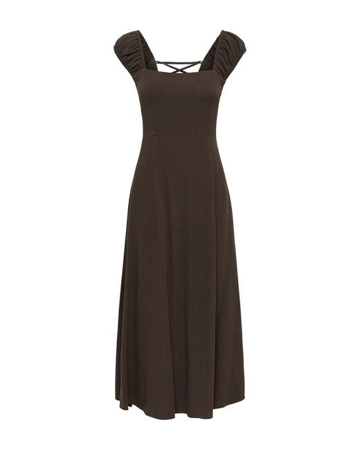 ONLY Brown Mirelda Sleeveless Midi Dress