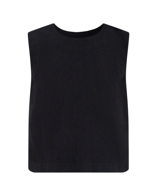 roandzo Black Twist Back Shell Top