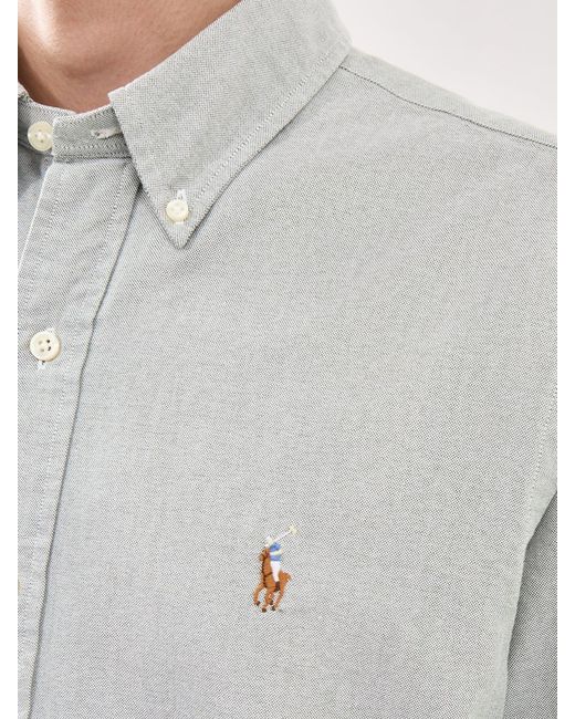 Polo Ralph Lauren Gray Custom Fit Oxford Shirt for men