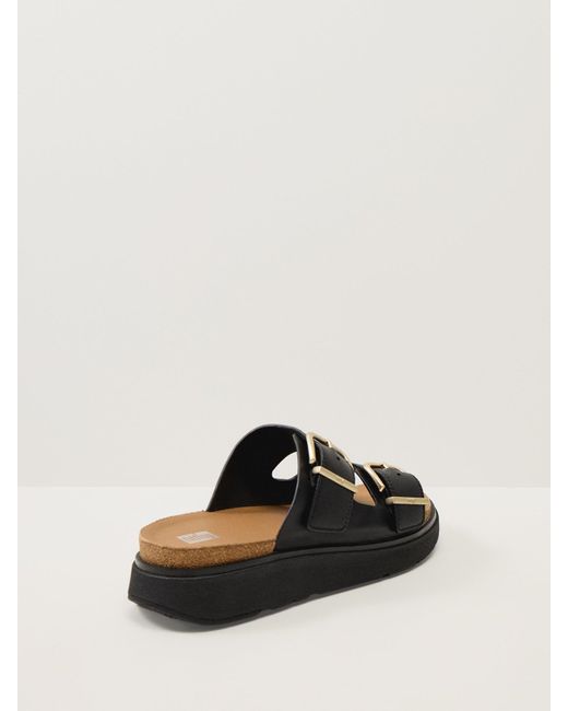 Fitflop Black Gen-Ff Buckle Two-Bar Slides