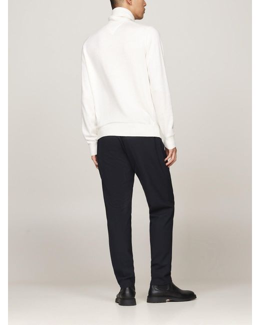 Tommy Hilfiger White Roll Neck Jumper With Cashmere for men