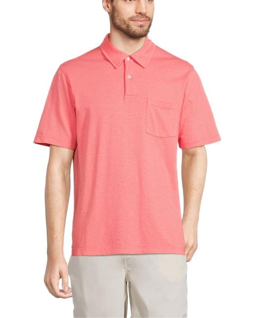 Hartford Pink Men's Slub Jersey Polo T-shirt for men
