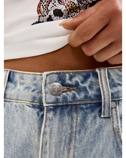Ed Hardy Gray Dragon Crawl Relaxed Denim Shorts