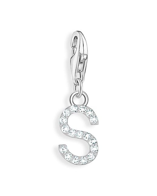 Thomas Sabo White Sparkling S Letter Charm