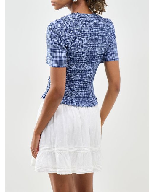 Nobody's Child Blue Nat Shirred Blouse