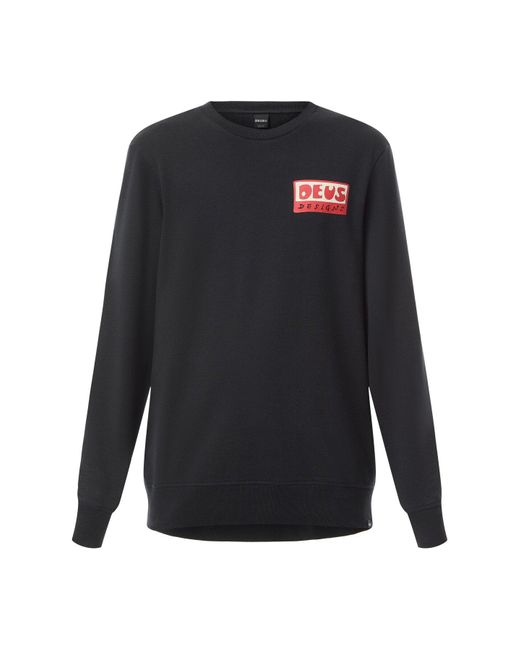 DEUS Black Men's Nice To See You Crew Neck Sweatshirt for men