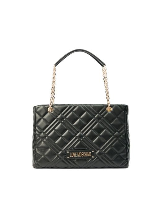 Love Moschino Black Women's Quilted Shoulder Tote