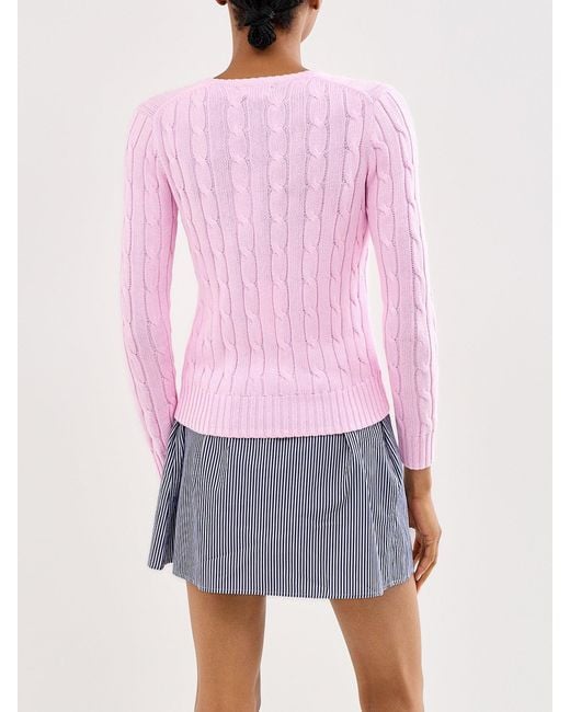 Polo Ralph Lauren Pink Kimberley V-Neck Jumper