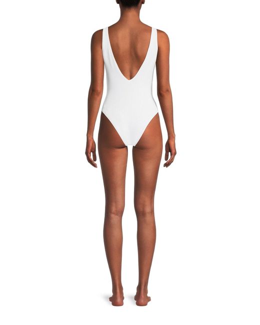 Seafolly White Deep V Neck Bodysuit