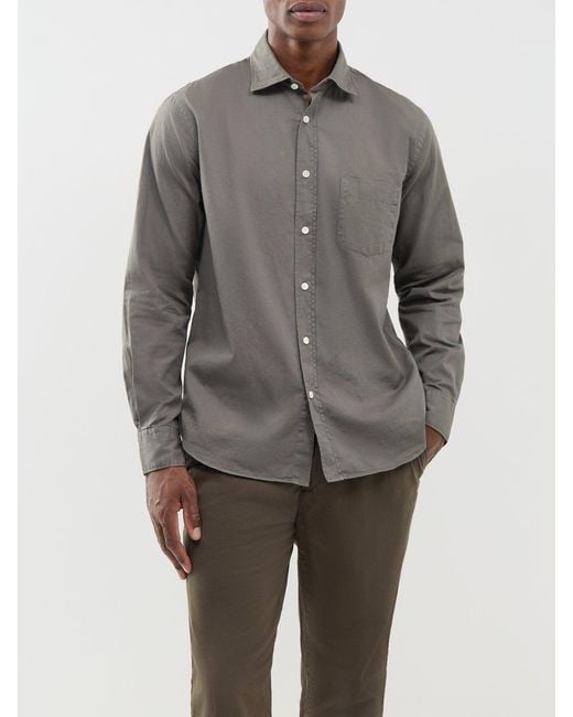 Hartford Gray Paul Peach Twill Shirt for men