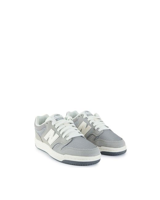 New Balance White 480 Suede Trainers for men